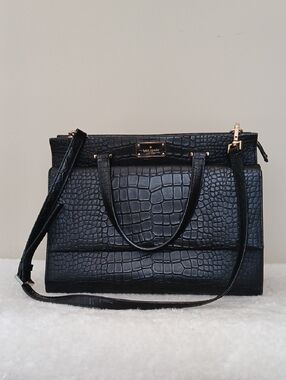 Kate Spade Carena Mock Croc Embossed Leather Satchel
